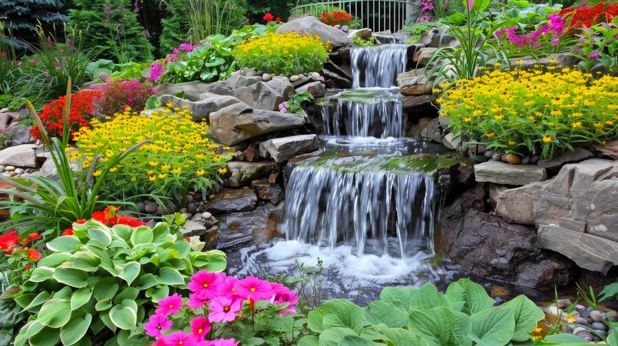 Artificial waterfall installation